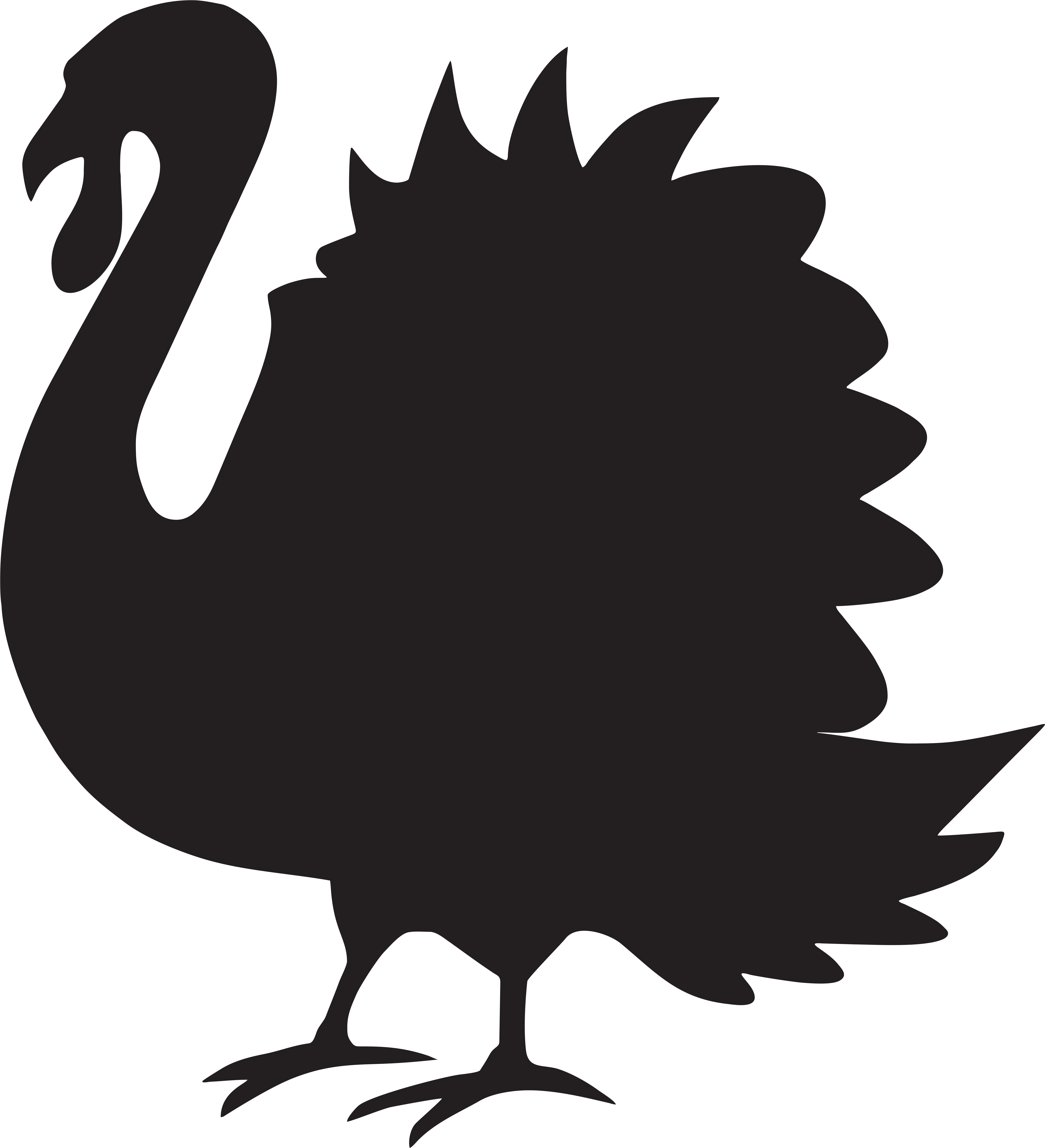 Thanksgiving Turkey Silhouette Vector Illustration - Thanksgiving Turkey Silhouette Vector Illustration (7279x8000)