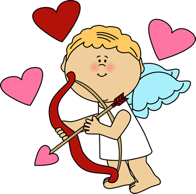 Cupid Clip Art - Valentine Cupid Clipart (400x397)