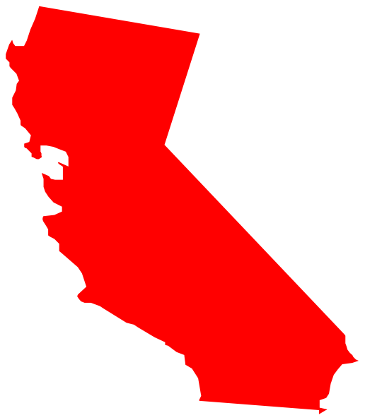 California Clip Art Red Png Png Images - California Map Vector Png (516x595)