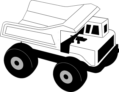 Clipart Info - Construction Truck Clip Art Black And White (400x309)
