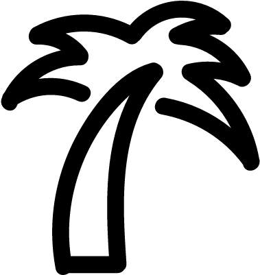 Palm Tree Outline Vector - Palm Tree Outline Png (400x400)