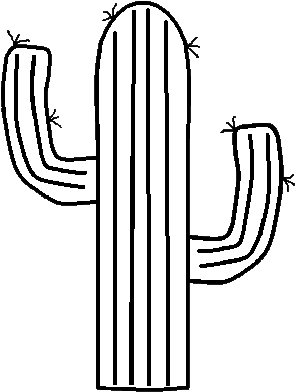 Black Clipart Cactus - Cactus Black And White (610x785)