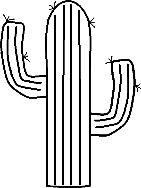 Black Clipart Cactus - Cactus Black And White - (610x785) Png Clipart  Download
