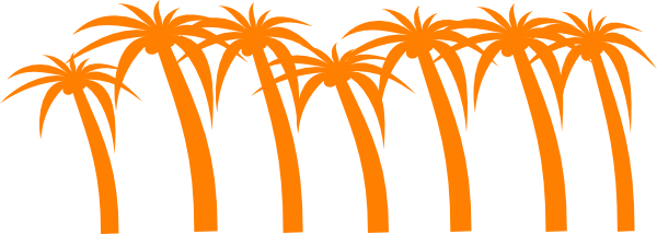 Palm Tree Clip Art At Clker - Palm Tree Clip Art (600x214)