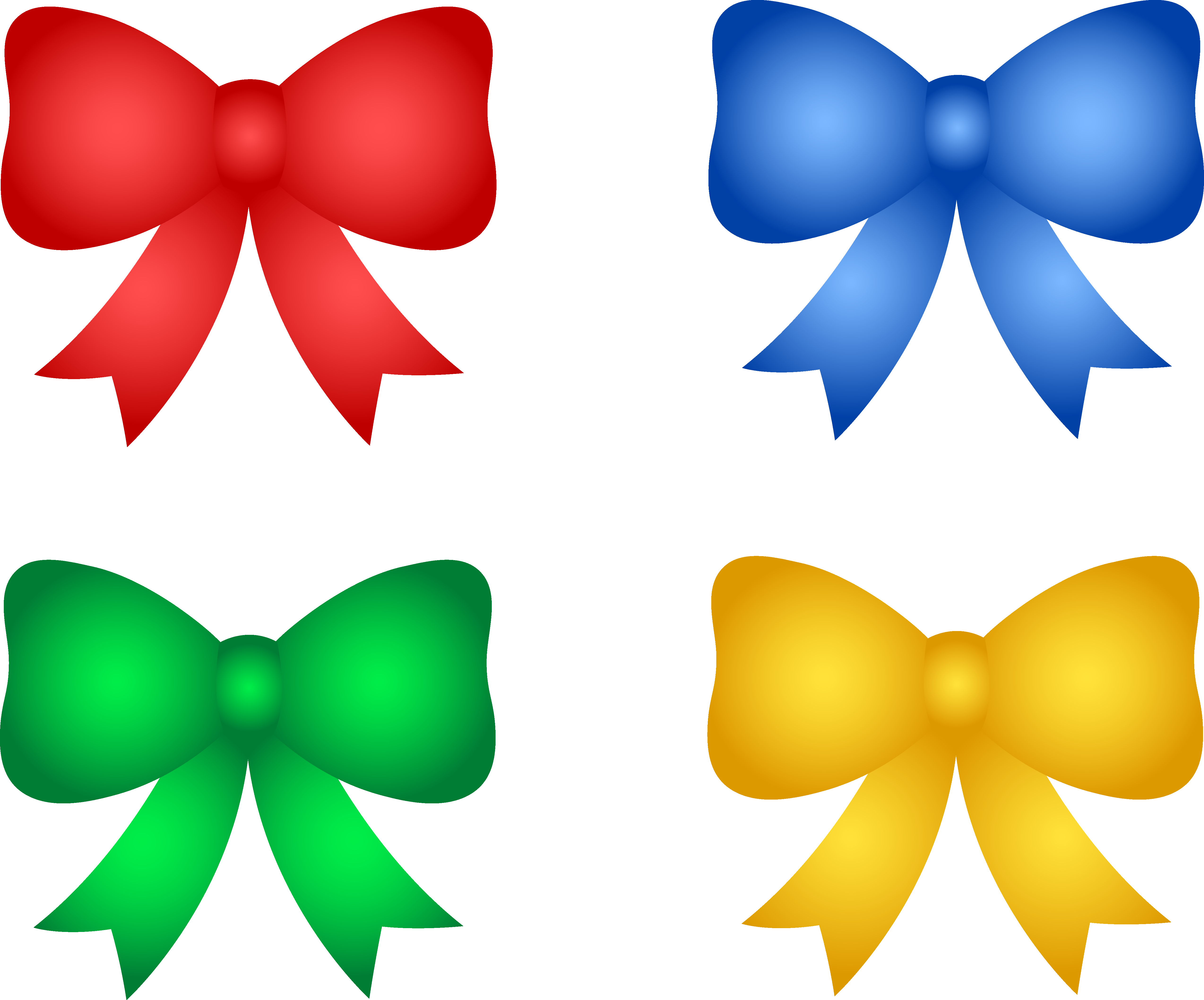 Shiny Christmas Or Birthday Bows - Birthday Bows Clipart (5095x4231)