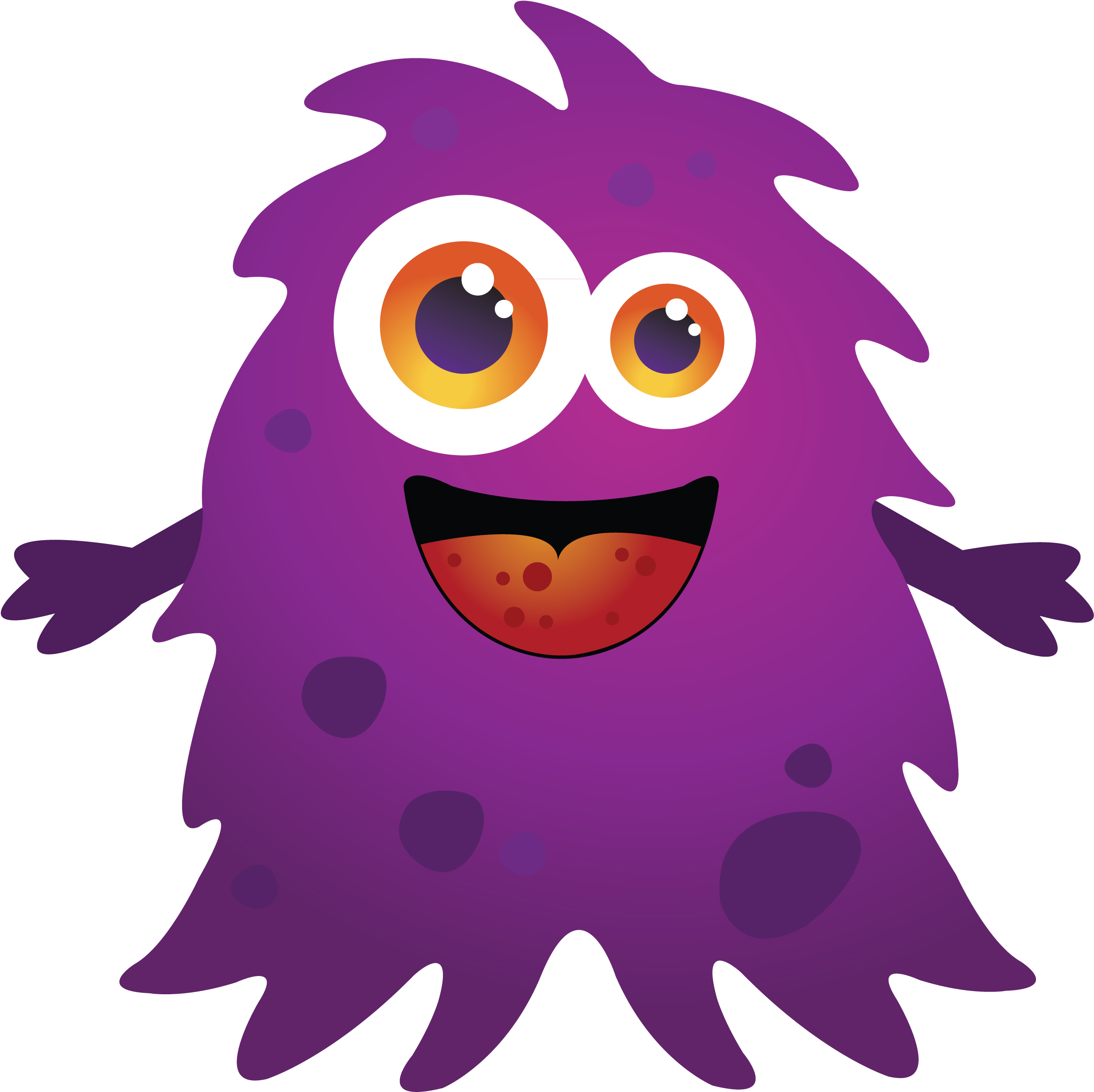 Purple Cartoon Monster Clipart Free Clip Art Images - Baby Monster Svg (2400x2400)