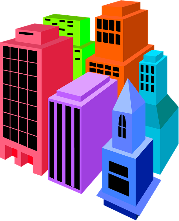 Buildings Clip Art Colorful Isolated Clip Art - E-government In Hongkong (1034x1280)