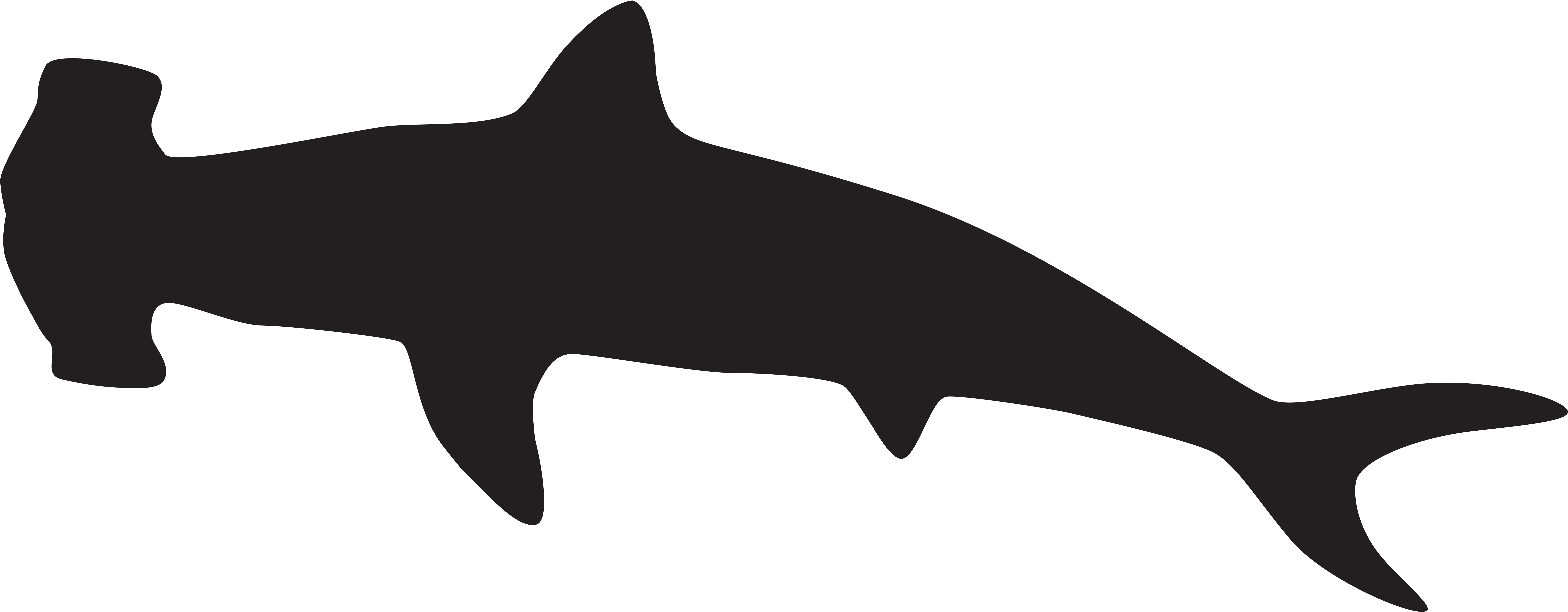 Hammerhead Shark Silhouette Png Clip Art Imageu200b - Hammerhead Shark Silhouette (8000x3188)