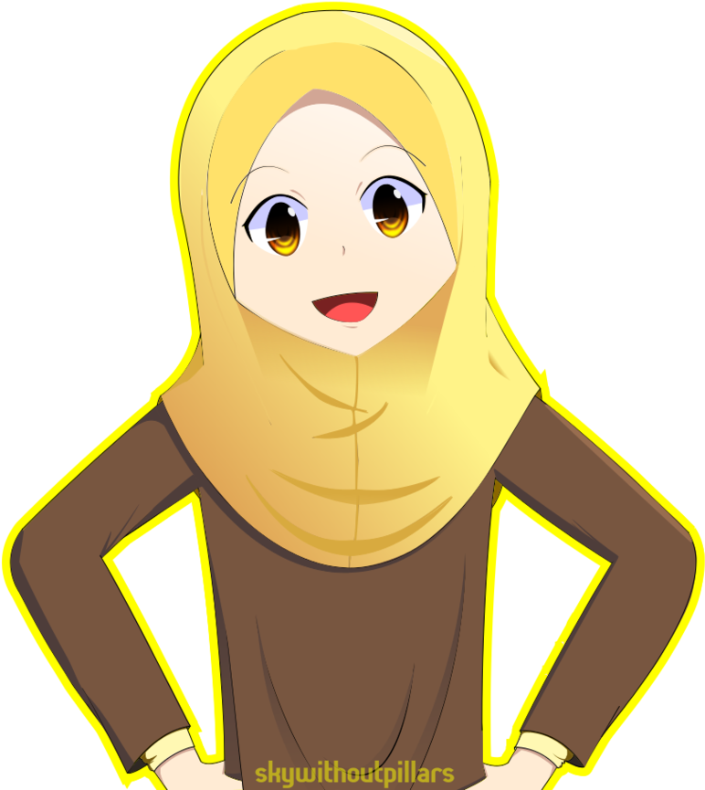 Clipart Hijab Girl In By On Deviantart - Comics (801x998)