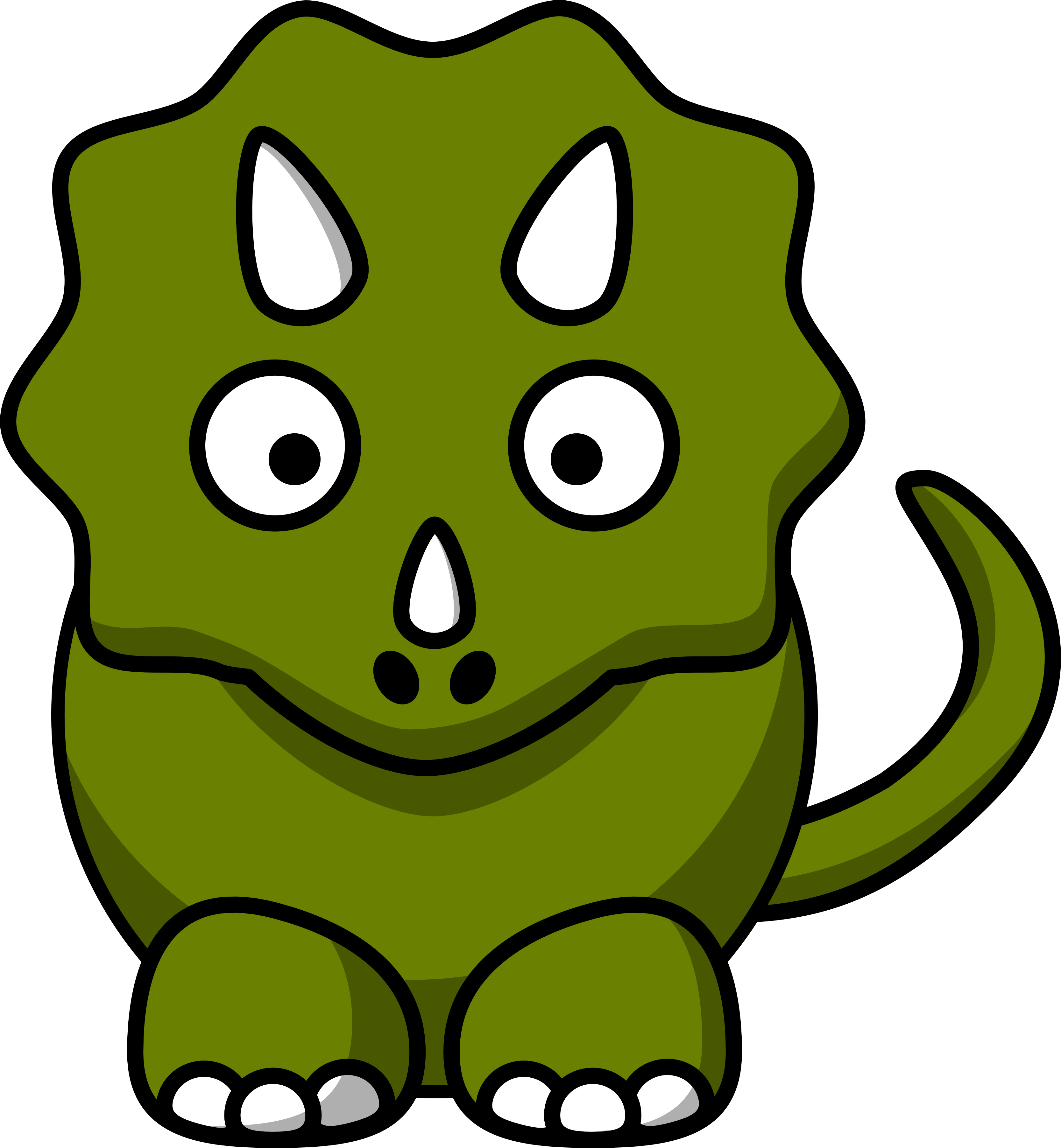 Dinosaur Animated Clipart - Triceratops Cartoon (3333x3608)