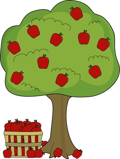 Apple Tree With Apple Basket - Vowels And Consonants Worksheets (415x550)