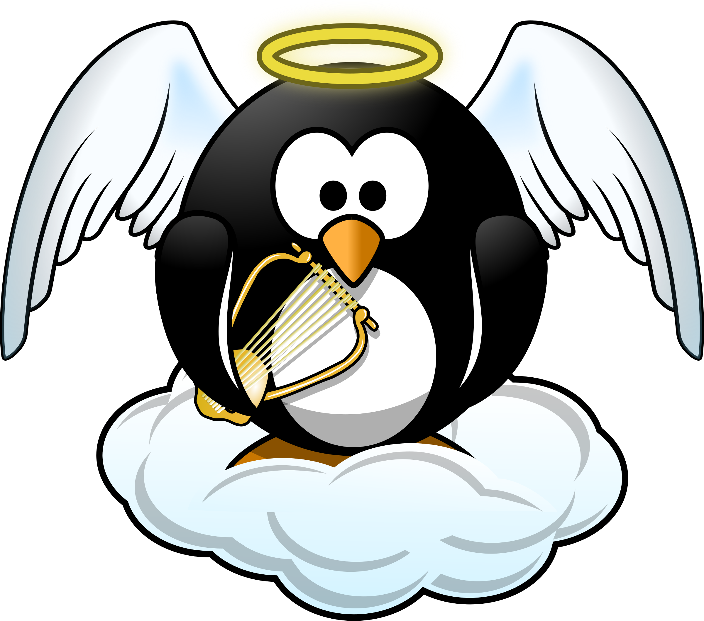 Heaven Angel Clipart - Angel Penguin (2400x2118)