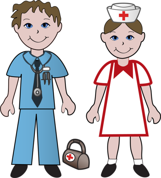 Nurse Clipart - Male And Female Nurses (639x707)