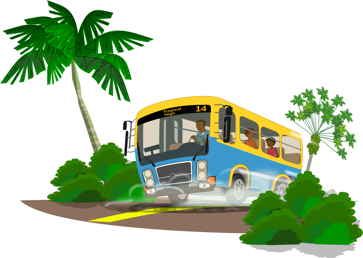 Island School Bus - Bus Travel Clip Art (1222x866)