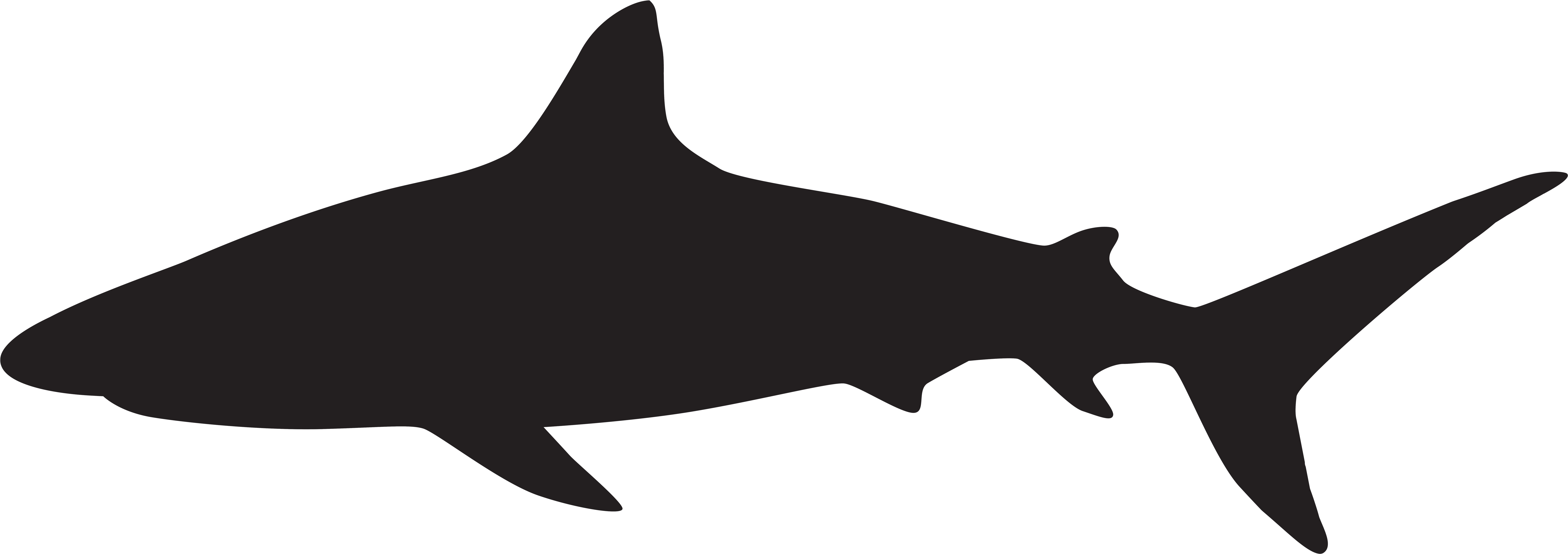 Shark Silhouette Png Clip Art Imageu200b Gallery Yopriceville - Great White Shark Silhouette (8000x2808)