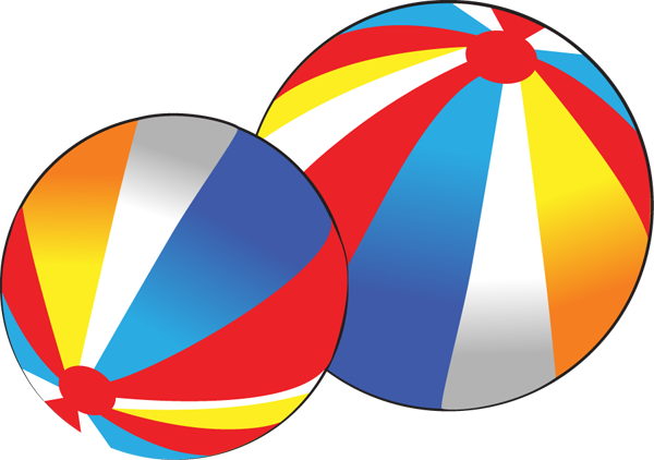 Beach Ball Clip Art 2 Image 3 - 2 Balls Clipart (600x422)