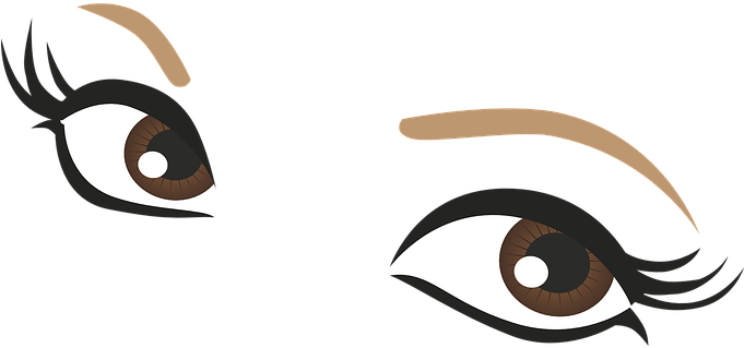 Brown Eyes Clipart Lash Clipart - Cute Eyes Cartoon (680x340)