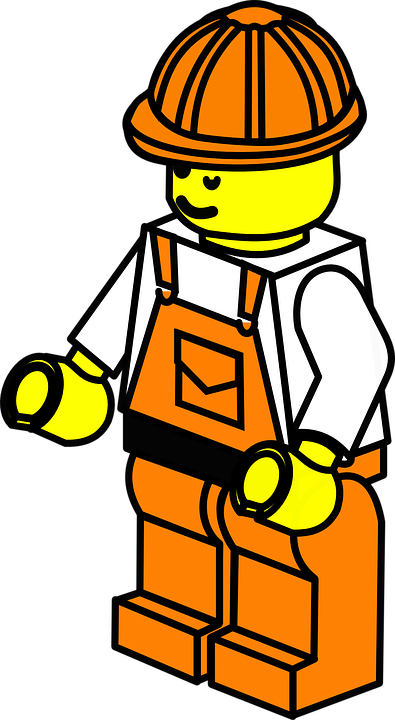 Construction Worker Clipart - Clipart Lego Construction Worker (395x720)