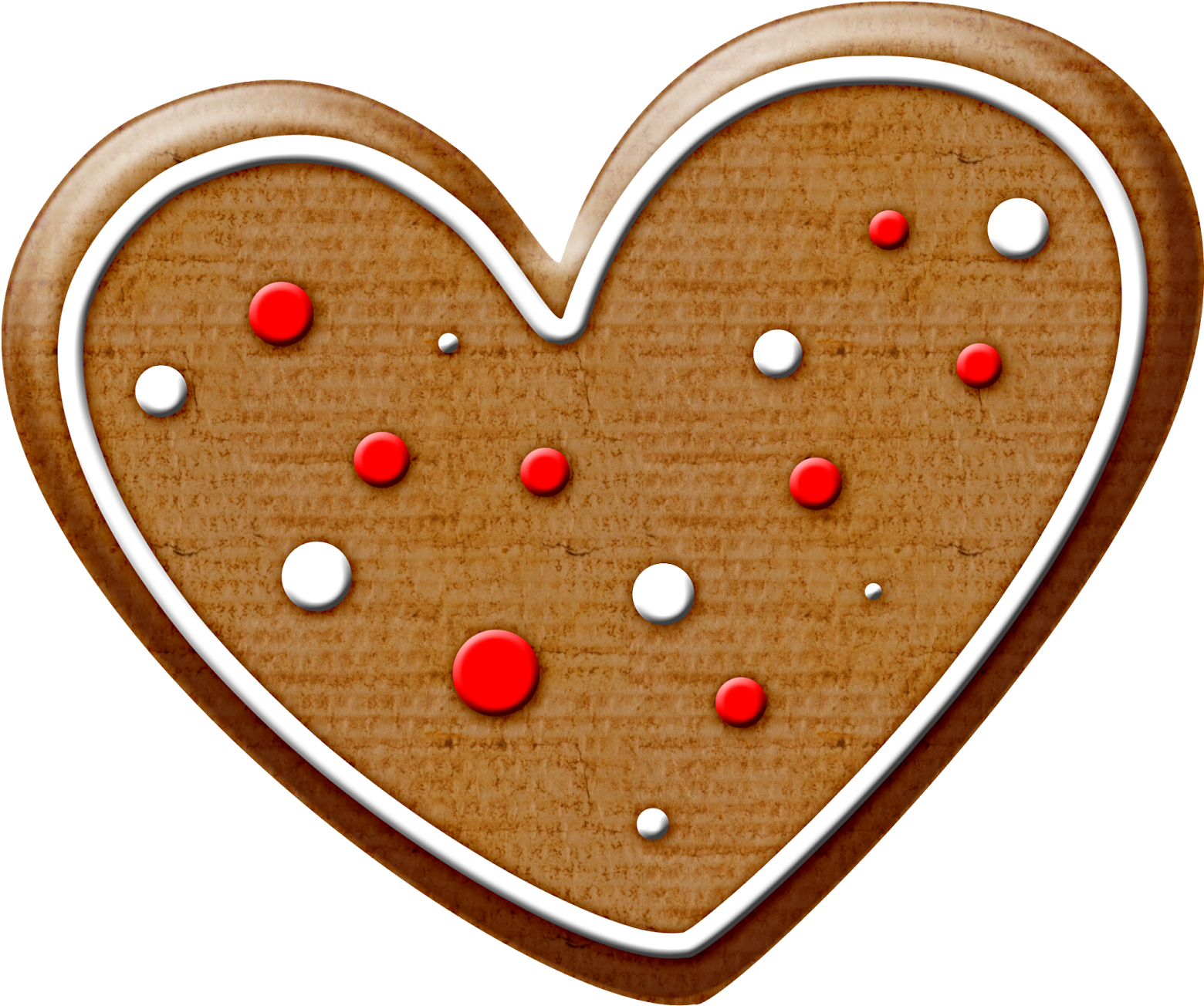 Christmas Gingerbread Heart Cookie Clip Art - Heart Shaped Cookie Clipart (1600x1343)