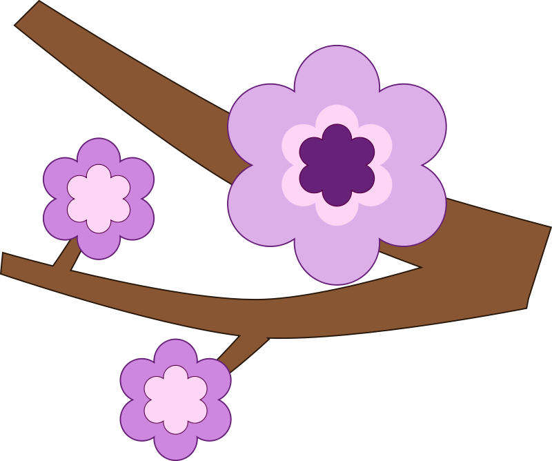 Purple Flower Clipart - Purple Flower Branch Personalised Tote (800x668)