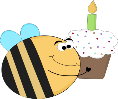 Funny Birthday Bee - Birthday Clip Art Funny (400x337)