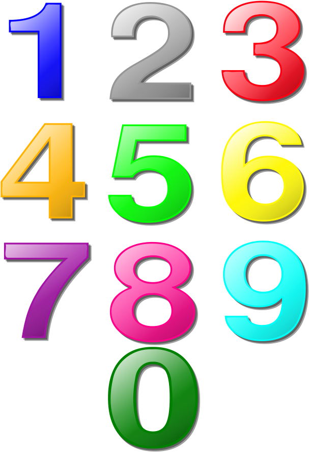 Free Vector Colorful Numbers Clip Art - Numbers Clip Art (700x900)