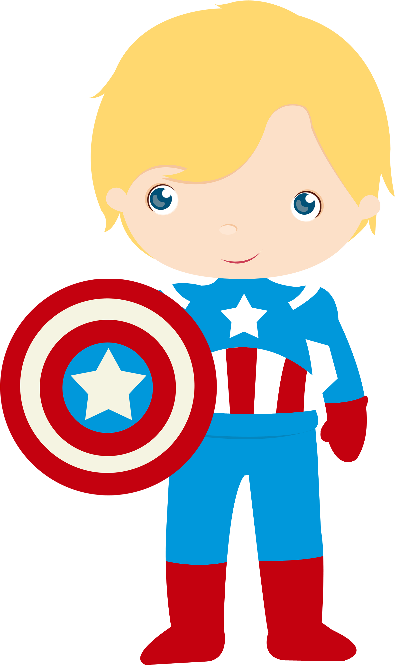Captain America Little Boy Clip Art - Super Herois Desenho Png (1932x2851)