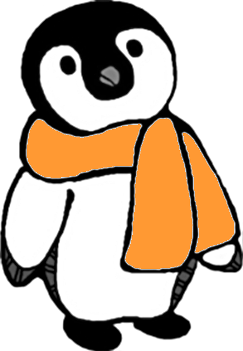 Intention - Clipart - Penguin With Scarf Clipart (500x723)