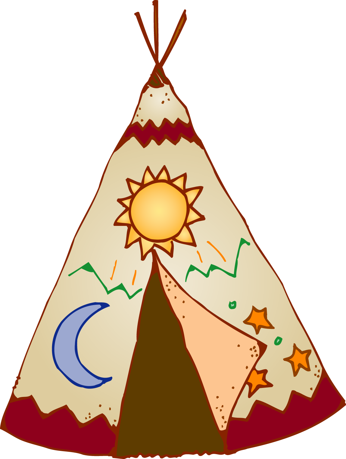 Native American Teepee Clipart - Cartoon Teepee Png (1149x1524)