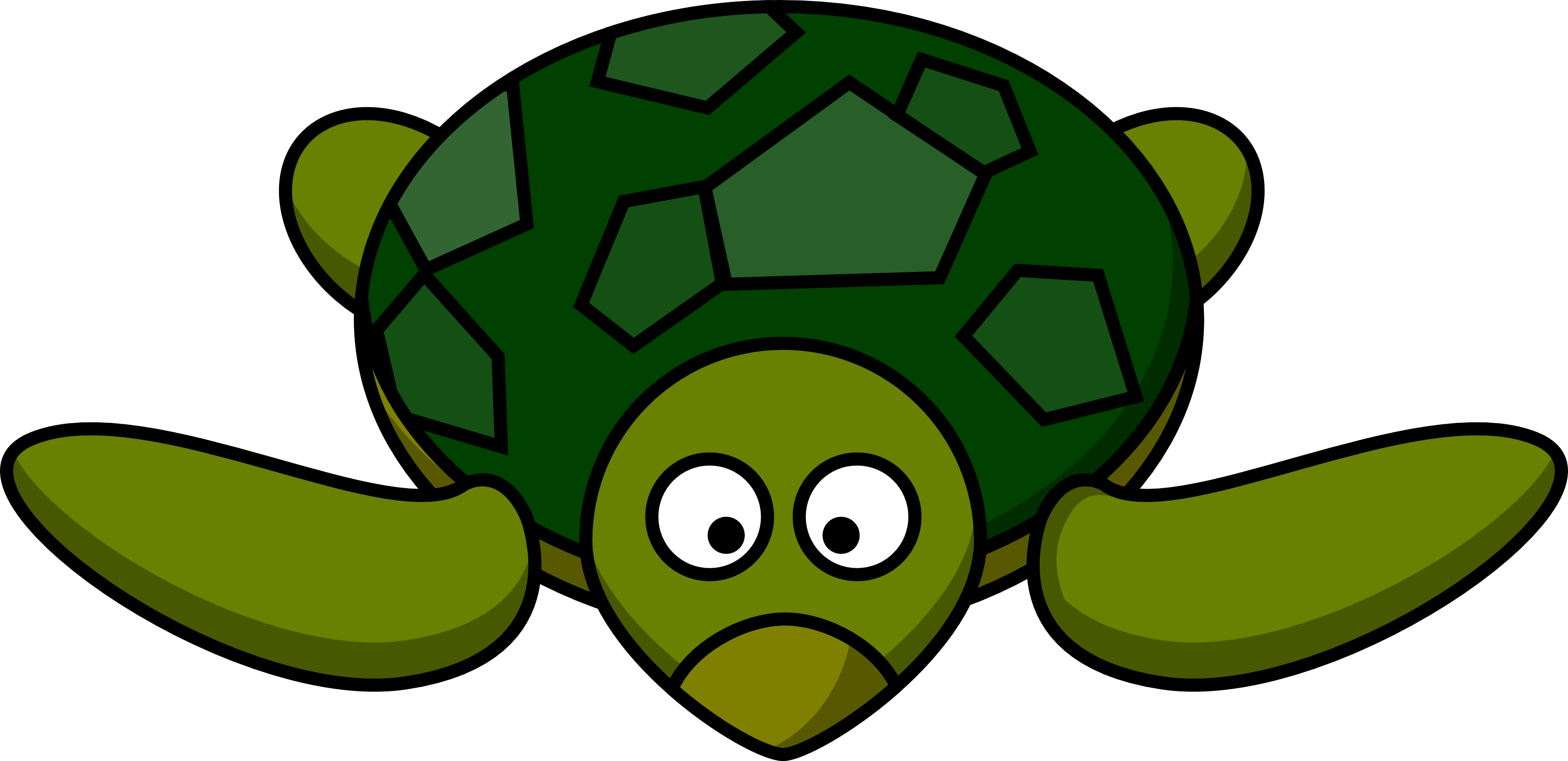 Clipart Cartoon Turtle - Sea Turtle Clipart (3333x1618)
