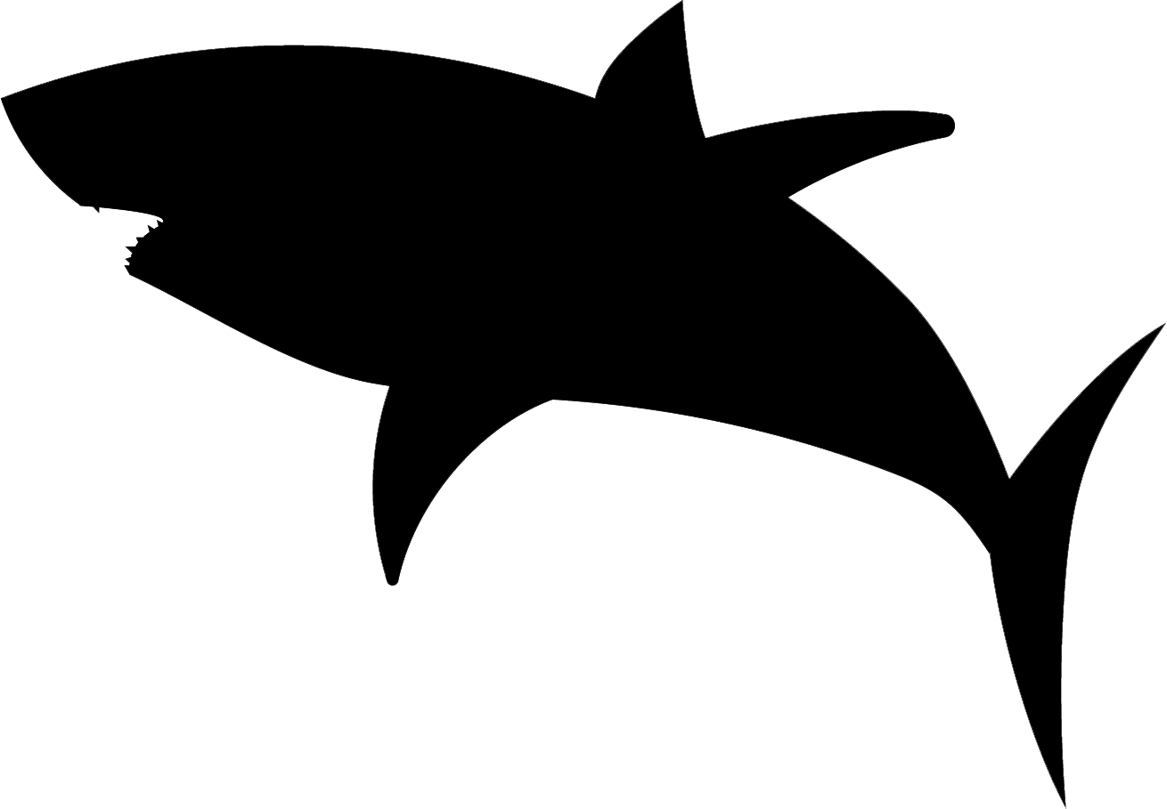Great White Shark Silhouette - Clip Art Shark Silhouette (1310x909)