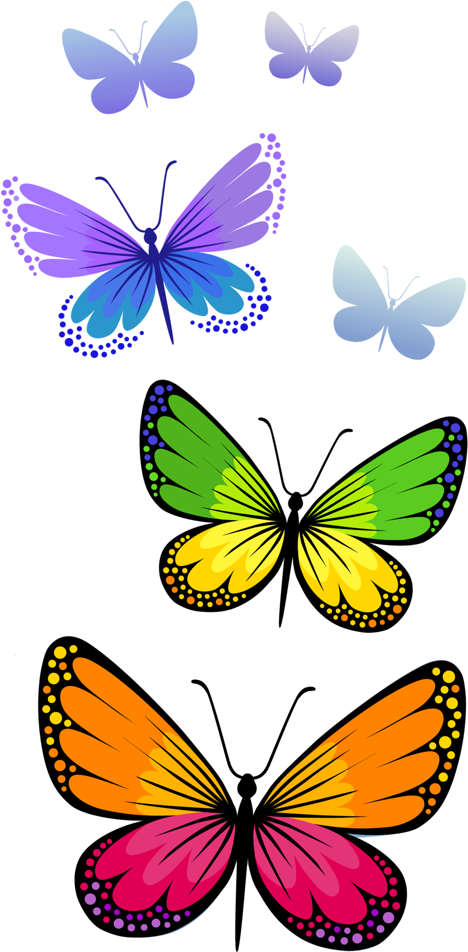 Butterflies Composition Png Clipart Image - Butterfly Clipart Png (1075x2110)