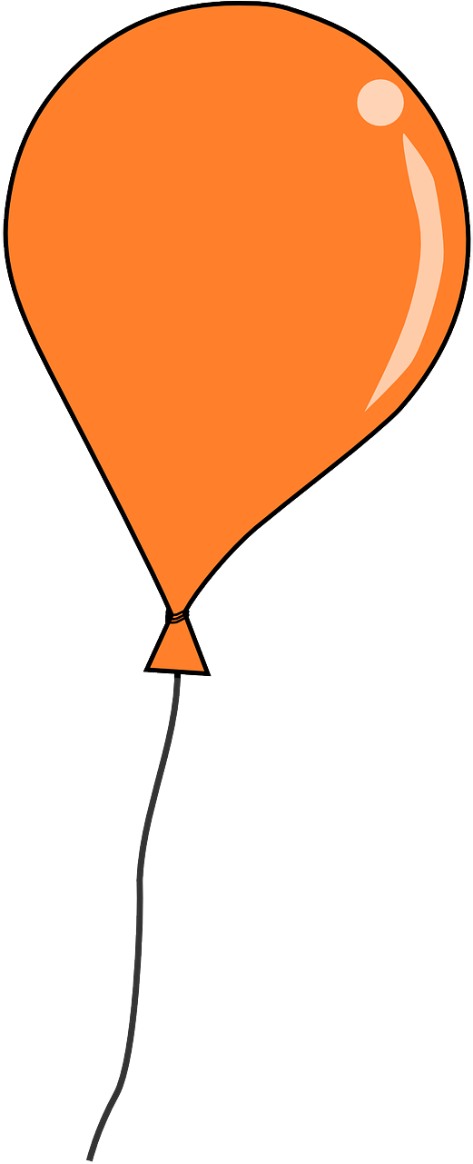 Balloon - Clipart - Orange Balloon Clipart (640x1280)