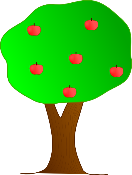 Cartoon Trees With Apples (450x596)