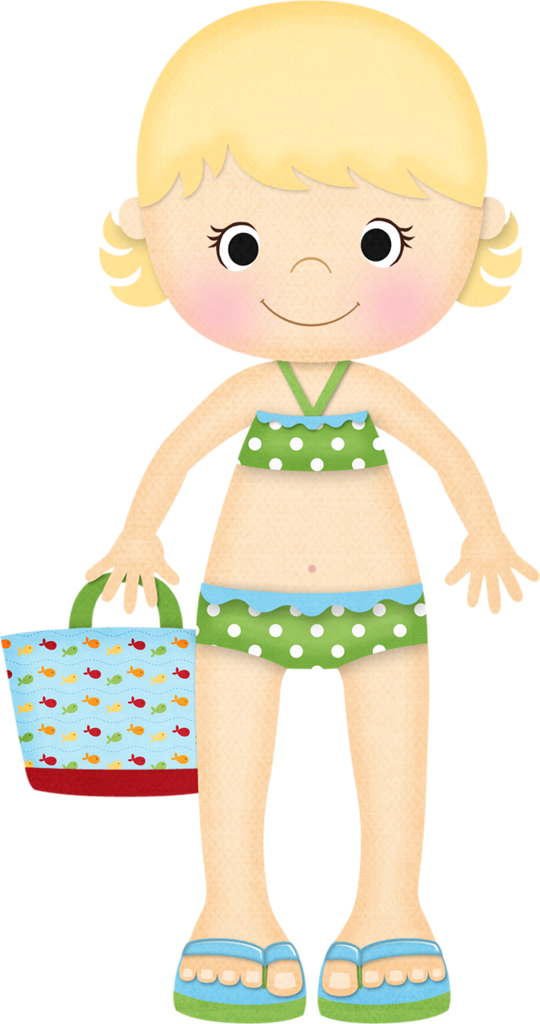 Beach Clipart, Summer Clipart, Summer Beach, Beach - Niñas En La Playa Clipart (540x1024)