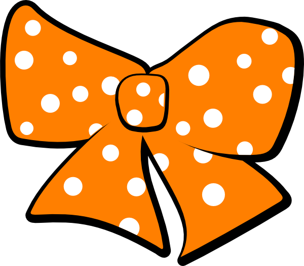 Bow With Polka Dots Clip Art At Clker - Hair Bow Clip Art (600x524)