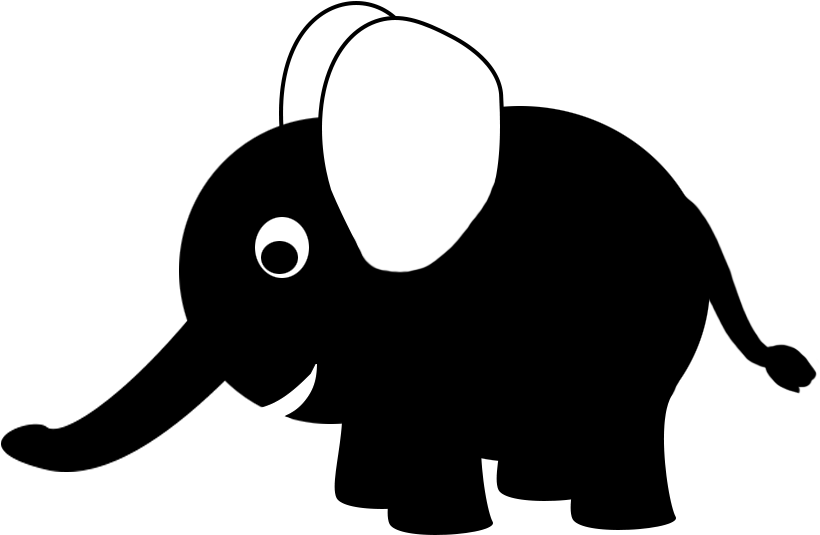 Best Elephant Clipart Black And White - Black Elephant Clipart (886x627)