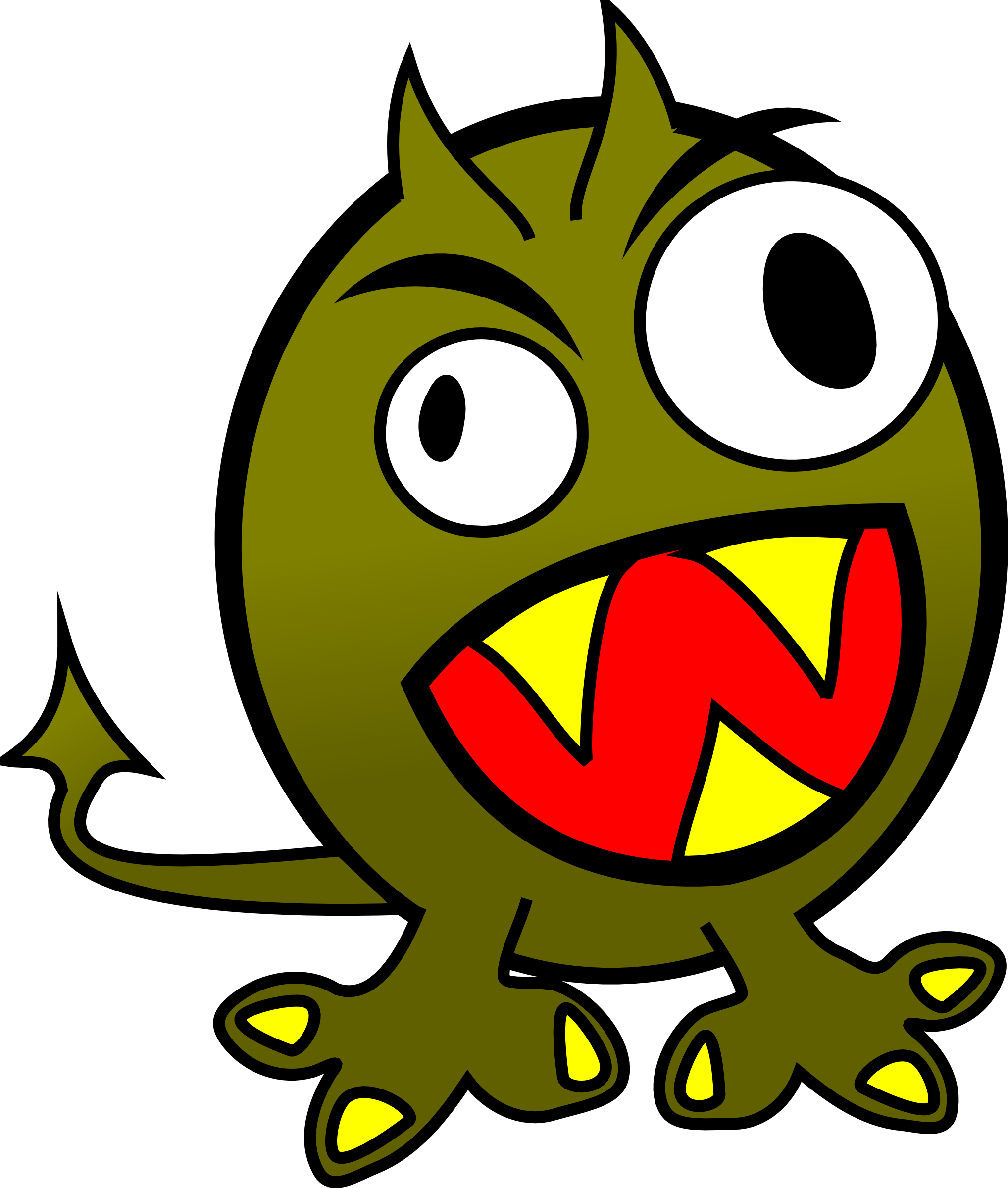 Small Funny Angry Monster - Monster Clipart (2036x2400)
