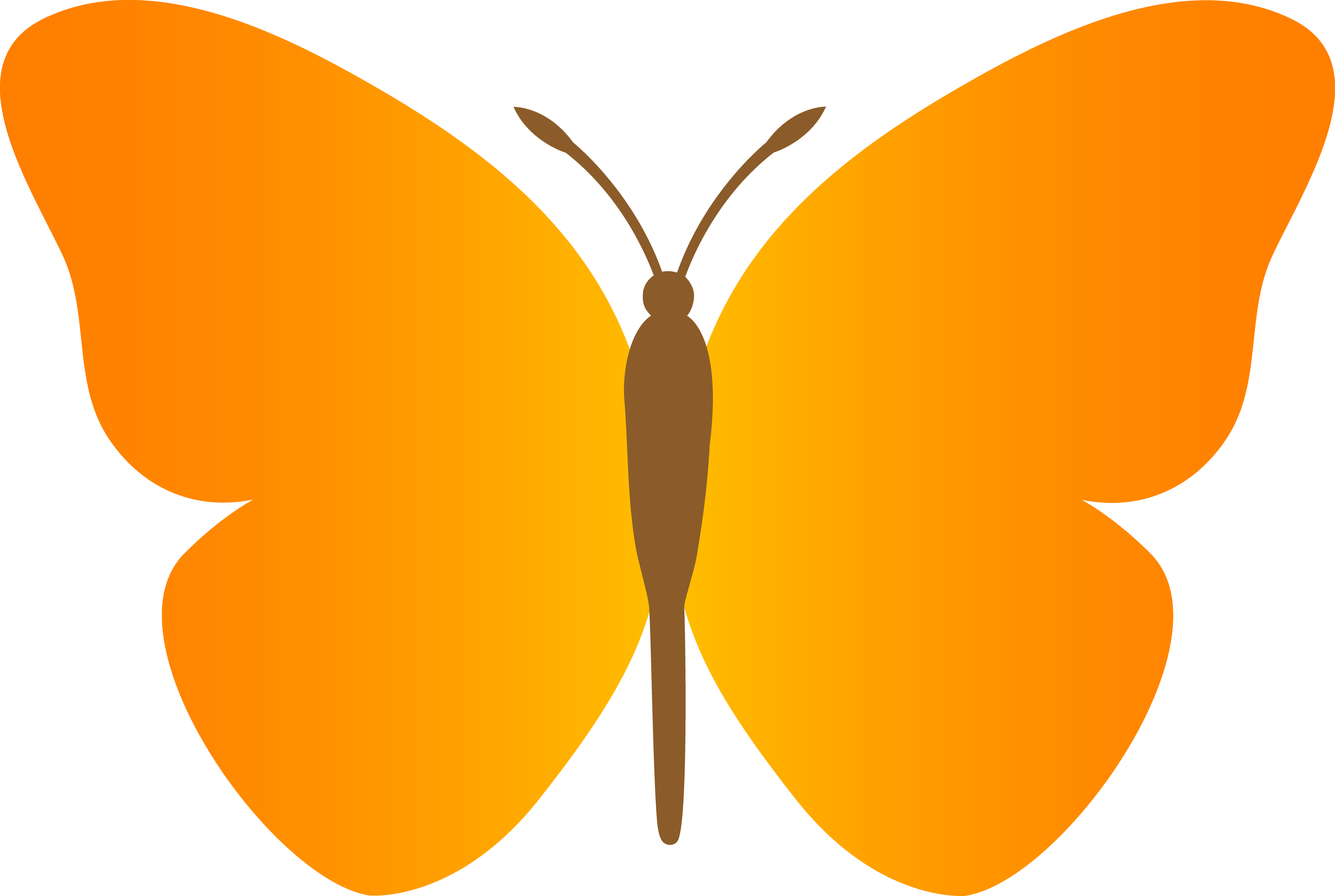 Simple Wings Clipart - Butterfly Clipart (5381x3614)