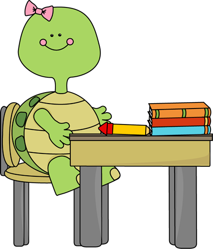 Turtle In School Clip Art - School (427x500)