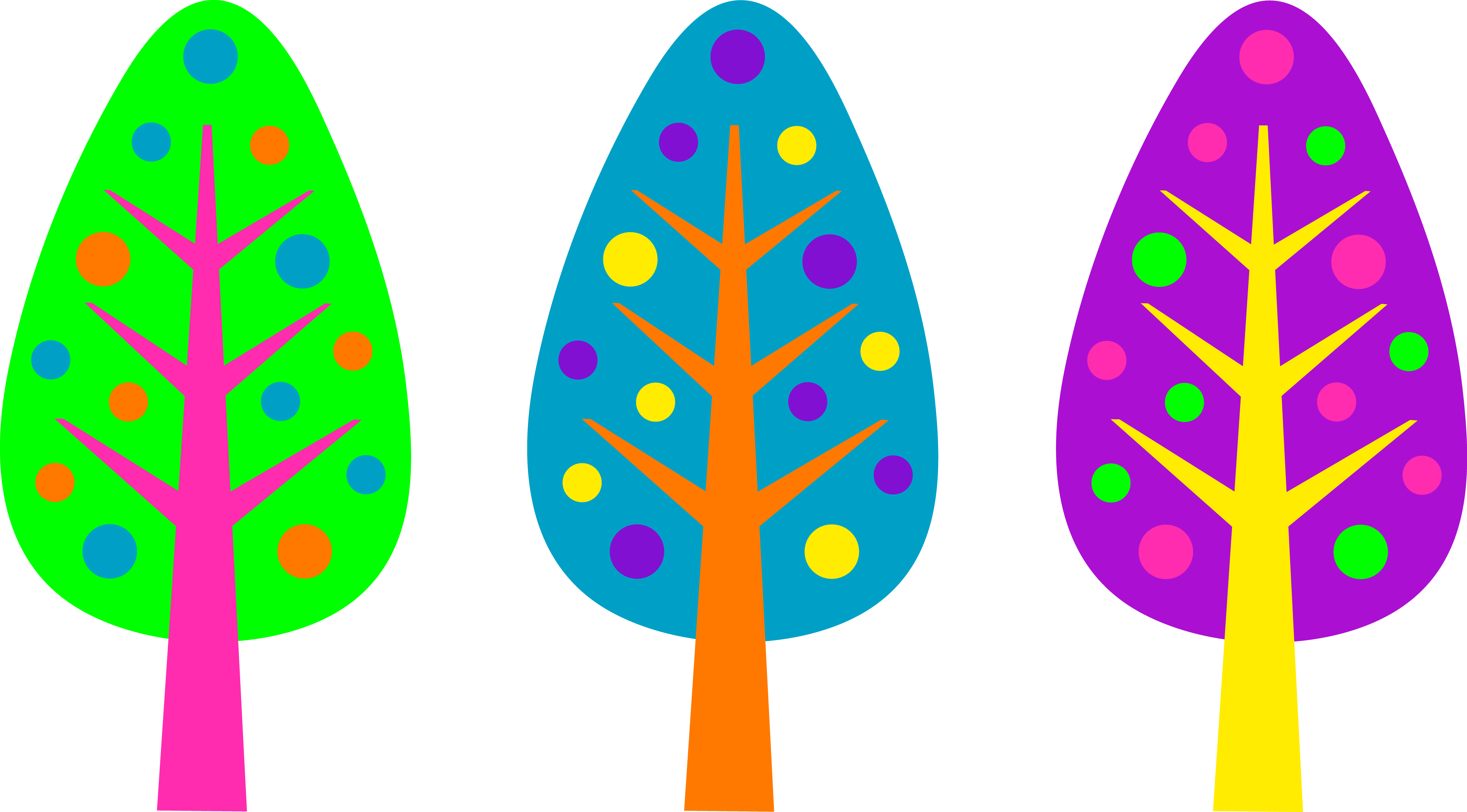Christmas Tree Clipart Purple - Clip Art Colorful Designs (6887x3814)