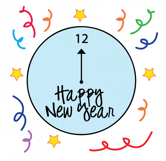 Happy New Year Coloring Pages - New Year's Eve (660x643)