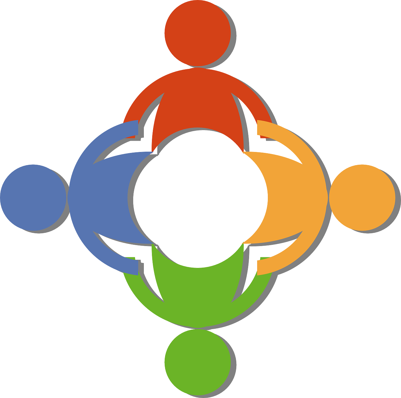 Free Teamwork Clip Art Of A Circle Of Diverse People - Partnership Clipart (1280x1270)