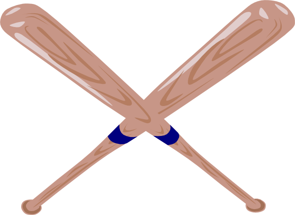 Baseball Bat Clipart Crossed Baseball Bat Clip Art - Baseball Bat Clip Art (600x438)