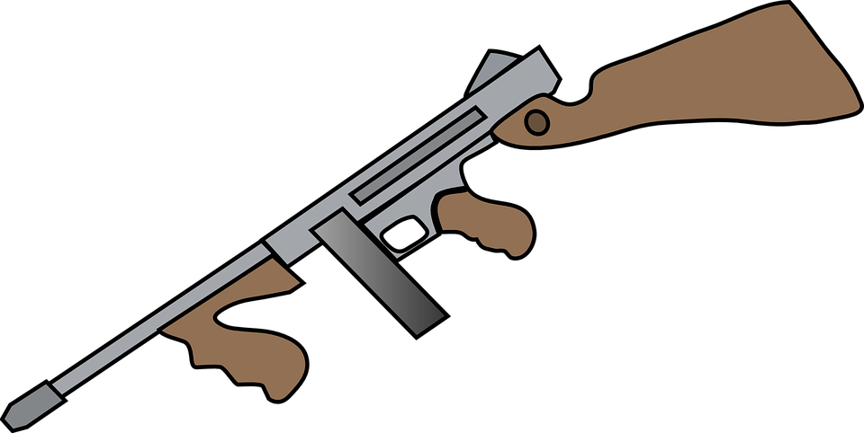 War Clipart Firearm - Cartoon Machine Gun (1280x642)