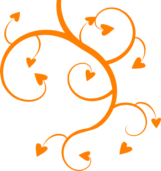 Clipart Info - Orange Hearts Png (564x598)
