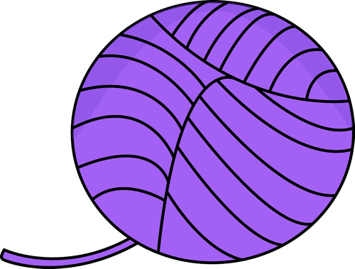 Purple Ball Of Yarn - Ball Of Yarn Clip Art (500x379)