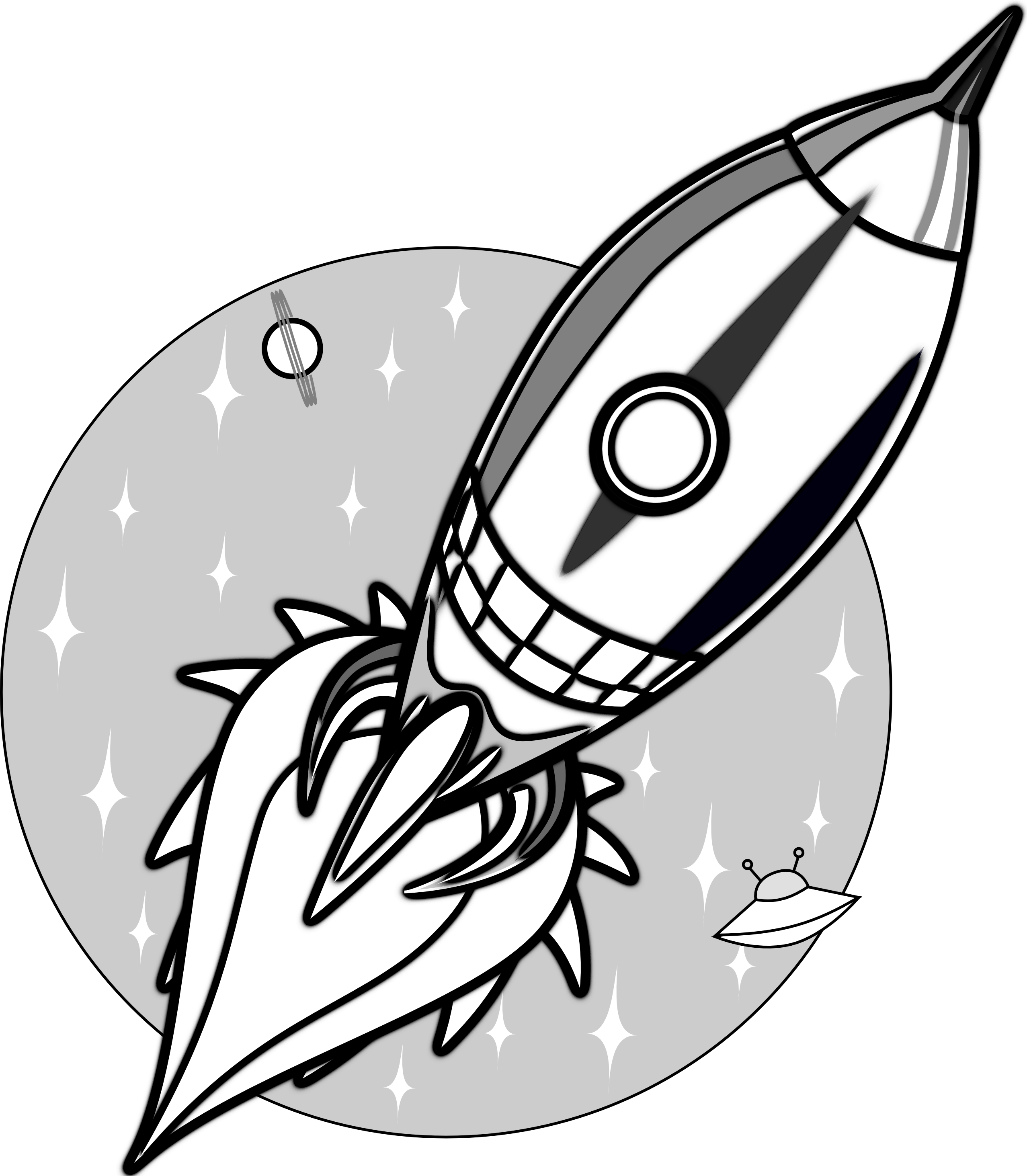 Cartoon Rocket Free Download Clip Art On - Rocket Black And White Clipart (2555x2926)