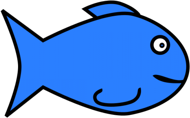 Free To Use Public Domain Fish Clip Art - Little Blue Fish (640x480)