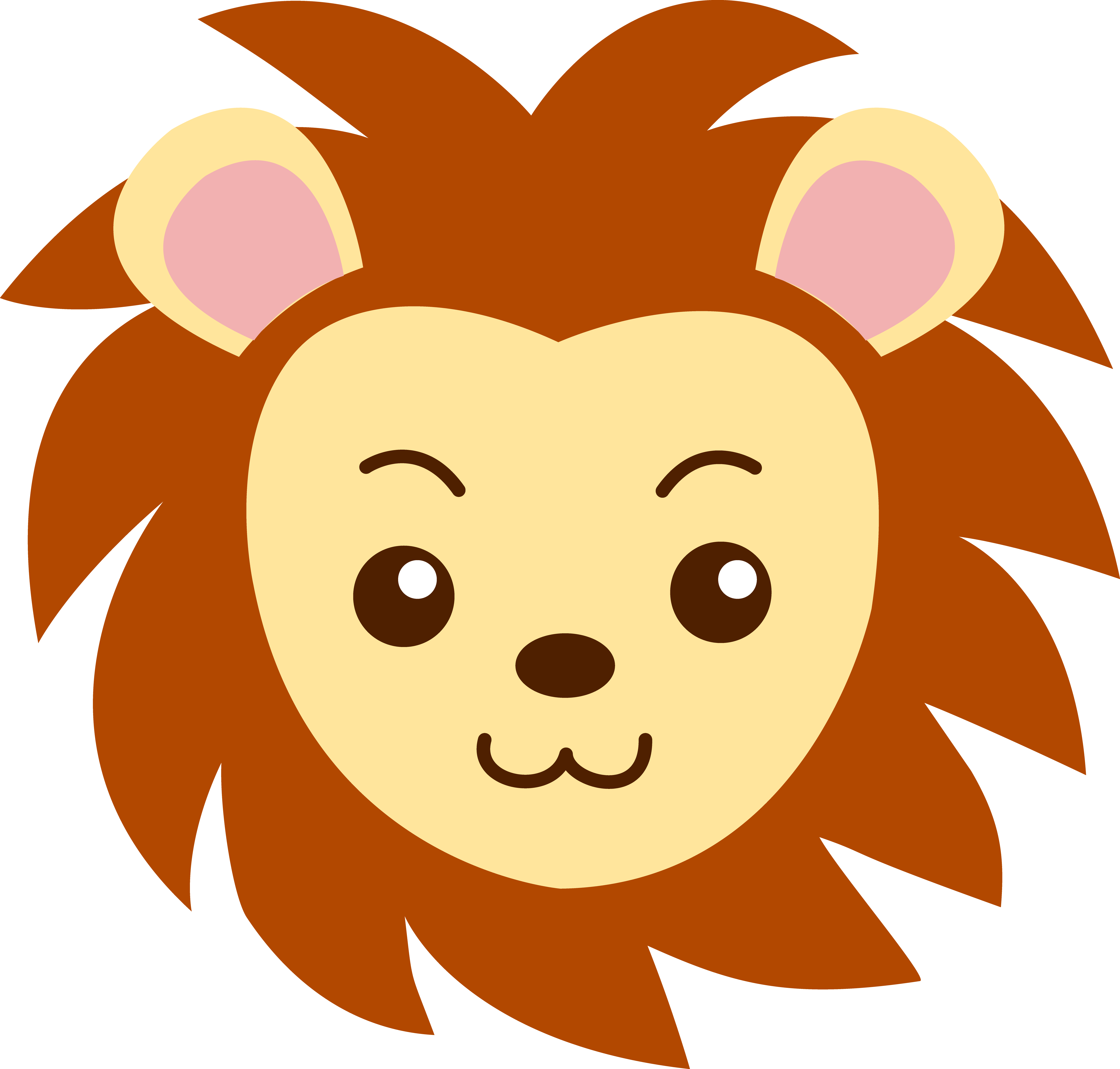 Face Of A Cute Lion - Lion Face Drawing Cartoon (5148x4912)